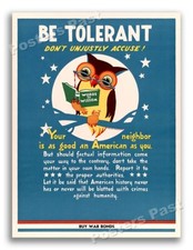 1942 Be Tolerant of Others Vintage Style WW2 Poster - 18x24 picture
