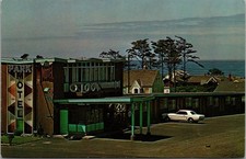 Park Motel Newport Oregon Vintage Postcard 1960s Car Ocean View Henry McGrew picture