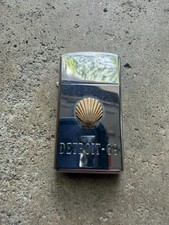 Vintage 1969 Shell Oil Advertising Zippo Slim Cigarette Lighter Chicago picture