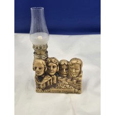 Vintage Ceramic & Metal South Dakota Mt Rushmore Made In Japan Souvenir Oil Lamp picture