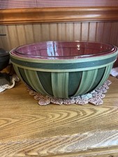 Longaberger 2013 LARGE WATERMELON BOWL BASKET & GLASS BOWL INSERT~MINT picture