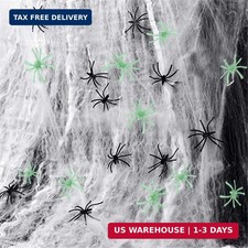300 sqft Spider Webs Halloween Decorations, Super Stretchy Web Cobwebs with 10 G picture