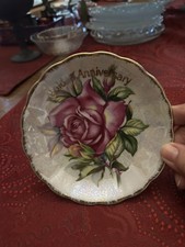 Vtg Golden Anniversary Saucer With Rose Design Pretty picture