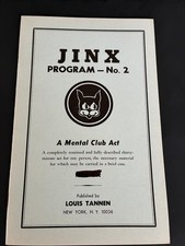 JINX Program No 2 - A MENTAL CLUB ACT BOOKLET LOUIS TANNEN VINTAGE 1950'S  picture