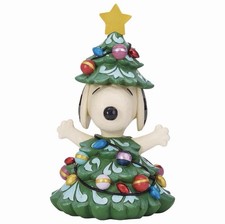 Peanuts Jim Shore Snoopy Christmas Tree Statue Light-Up Star Enesco Large 15