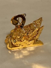 GORGEOUS: Danbury Mint 1999 Swan Sleigh Gold  Ornament. Last One. picture