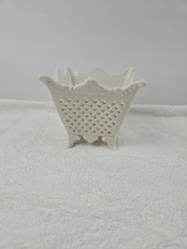 Italian Pierced Porcelain Cachepot Overpot Planter Italy Rare Vintage 1960s picture