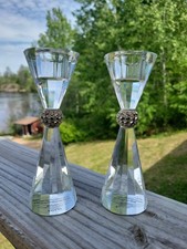 Godinger Palazzo Bling Crystal Taper Candle Holder Modern Art Deco Glam #60323 picture