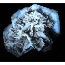 KB: FANTASTIC LARGE, FL. BLUE/WHITE SW/LW & PHOS. GYPSUM XLS., ITALY picture