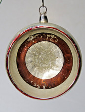 Antique VTG Spun Glass Kaleidoscope Diorama BALL Christmas Ornament Germany picture