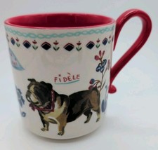 Anthropologie Nathalie Lete Heritage Mug Pug Dog Fidele Ton Ami Stoneware Cup picture