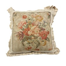 Hand-Signed Mary Jane McCarty Rose Damask Throw Pillow picture