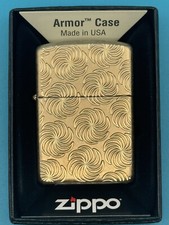 Swirl Pattern Design Tumbled Brass Armor Zippo Lighter NEW picture