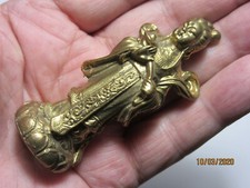 Brass Quan Yin Goddess Buddha on Lotus Statue w/Ruyi Collectible Reiki New picture