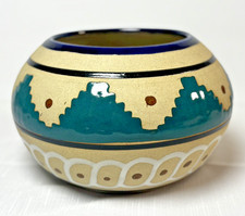 Vtg Tonala Mexico Pottery Bowl Signed Leticia Hand-Painted Folk Art picture