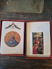 2 Sets Total Of 8 Vintage Embossed Christmas Cards Gruppo Barbieri Firenze Italy picture