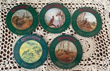 Remington First in the Field Wildlife Coaster Set Collectible 5 Round picture