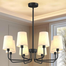 Yunnix 8-Light Black Chandelier 8-Light(2026 Upgraded Version), Matte picture