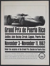 1962 PRINT AD Grand Prix de Puerto Rico at Antilles Circuit at Caguas picture
