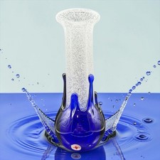 Vintage Beranek Czech Art Glass Vase Pavel Jezek Cobalt Blue Hand Made 7606 picture