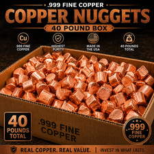 40 LB Box of Pure Copper Nuggets – .999% Pure Bullion Metal Pounds Lot picture