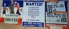 Lot of Three Authentic WWII Propaganda Posters Homefront 22 by 28 picture