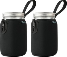 Beautyflier Mason Jars 32Oz Wide Mouth Sleeve Regular Mouth Mason Jars Insulator picture