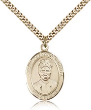 Saint Josephine Bakhita Medal For Men - Gold Filled Necklace On 24 Chain - 3... picture