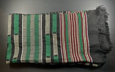 Vintage Ewe Asante cloth from Ghana vibrant hand-woven table runner 75”x 17.5” picture