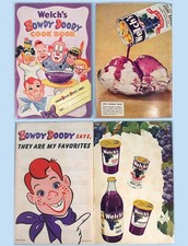 1952 Howdy Doody Cookbook Welch's Grape Juice  & Jelly Mail Premium Puppet TV picture