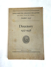 Vintage 1937-1938 Directory of Officers & Students of Dartmouth College picture