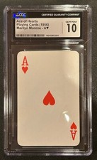 Marilyn Monroe 1956 NMMM ACE of Hearts CGC 10 GEM MINT VINTAGE RARE Playing Card picture