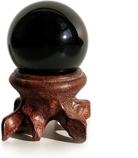 Elegant 30mm Black Obsidian Crystal Ball with Stand for Home Decor & Meditation picture