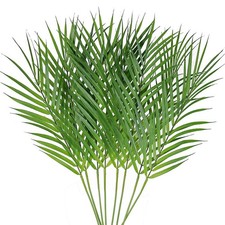 Artificial Areca Palm Leaves, 8 Pcs Faux Tropical Palm Tree Leaves Stems for ... picture