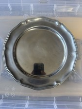 Vintage Duratale Leonard Pewter RWP Italy Platter Serving Tray 10.5 Round picture