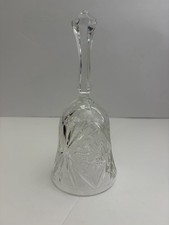 AS-IS Vintage Lead Crystal Hand Bell - Jack & Jill Etched Pattern - 7.25