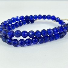 Faceted Bohemian Blue Rare Trade Beads 32 Inch picture
