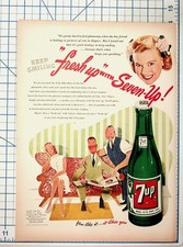 Vintage 1946 7UP Soda Drink Ad “Fresh Up” Bert Wheeler Radio Show Ephemera picture