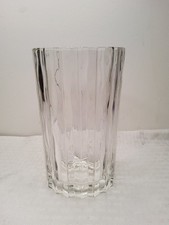 Heavy Studio Nova Wave Pattern Glass Vase No Chips Or Cracks (146) picture