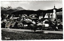 Postcard Rieden with Aggenstein and Breitenberg - black and white picture