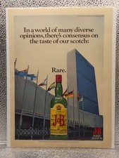 Vintage J&B Rare Scotch Whisky UN Magazine 1977 Print Advertising Full Page Ad picture