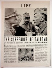 LIFE Magazine WWII Article Surrender of Palermo Vintage Original Print 1943 picture