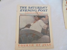 JULY 1 1905 SATURDAY EVENING POST Magazine FLAG PATRIOTIC 4th of JULY WWI War picture
