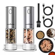 ThermoMaven Rechargeable Stainless Steel Electric Salt and Pepper Grinder Set picture