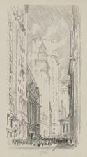 Joseph Pennell Stock Exchange Vintage 1904 Lithograph Reprint Wall Art picture