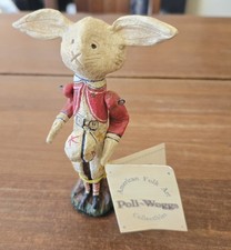 Vintage Poli-Woggs Rabbit Figurine American Folk Art Collectibles Primitive 2000 picture
