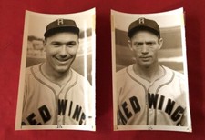 Original 1940's Press Photograph Lot of (2) Rochester Red Wings Baseball Players picture