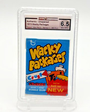 1973 Topps Wacky Packages 5th Series Blue 85-Fold Wax Pack GAI 6.5 picture