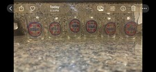 REDUCED VINTAGE CRUZ BLANCA BEER SET OF 6 RIBBED SHELL GLASS 4 1/4 “ TALL MEXICO picture