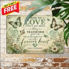 Retro Butterfly Wall Decor Metal Sign Vintage Inspirational Home Plaque 8x12 picture